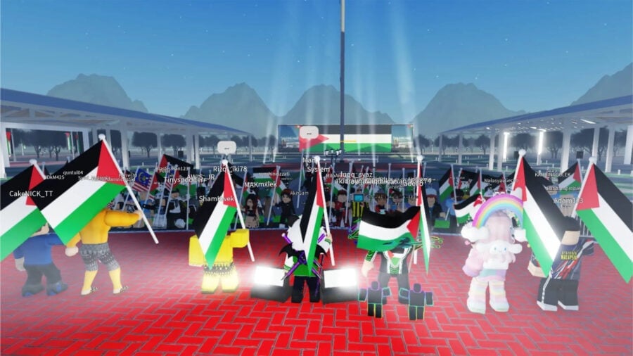 Protests in support of Palestine are organized in Roblox