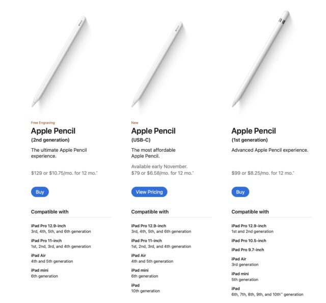 Apple adds cheaper Apple Pencil with USB-C to the list of iPad accessories