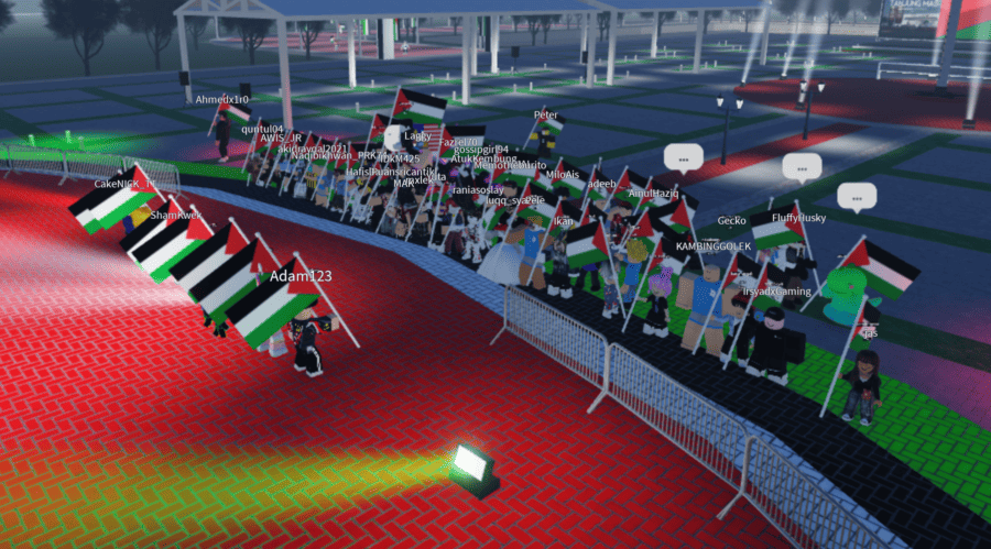 Protests in support of Palestine are organized in Roblox