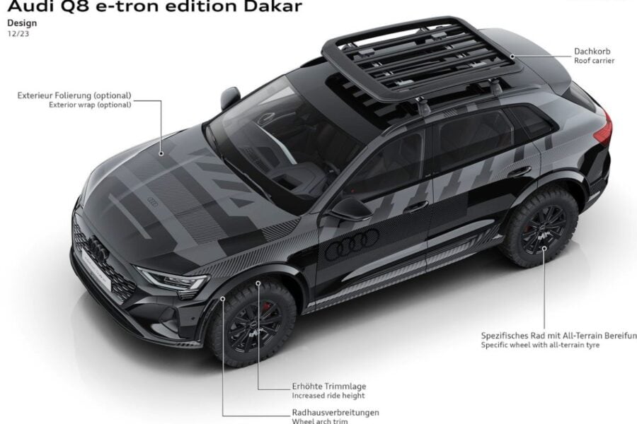 New special version of the Audi Q8 e-tron Dakar Edition: electric car to  the desert? •