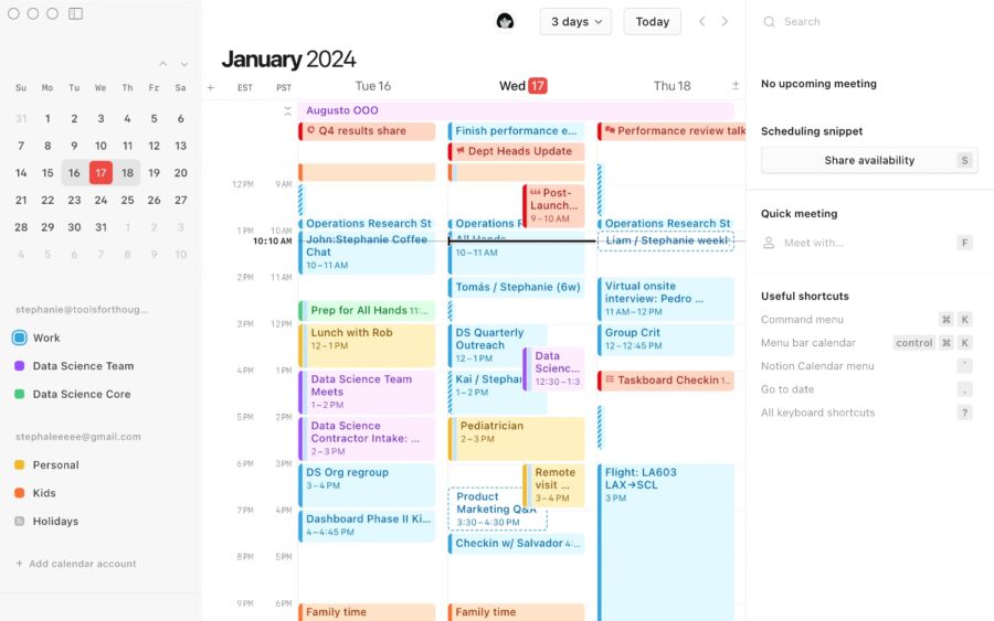 Notion now offers a separate calendar app