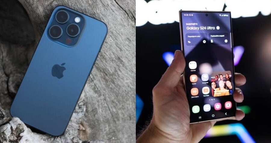 Samsung Galaxy S24 Ultra проти iPhone 15 Pro Max: порівняння на цей раз титанових флагманів