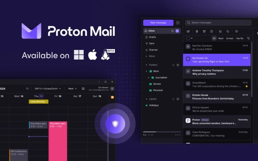 Proton Mail has released a desktop program for Windows and macOS, the Linux version is still in beta