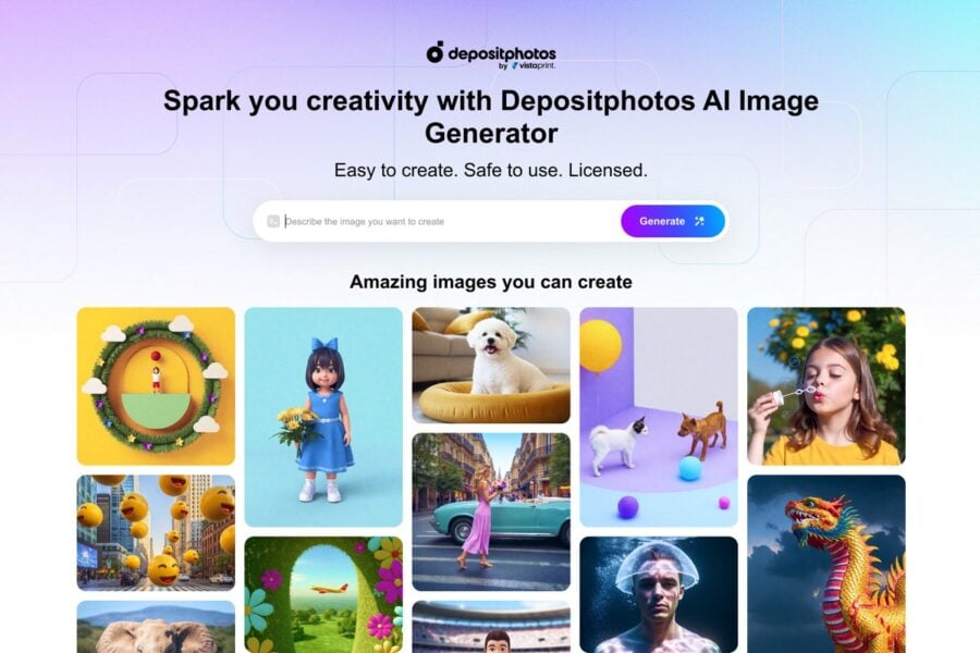 Depositphotos запускає генератор ліцензованих зображень, який працює на основі ШІ