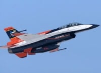 F-16 piloted by artificial intelligence fights a human in a training battle