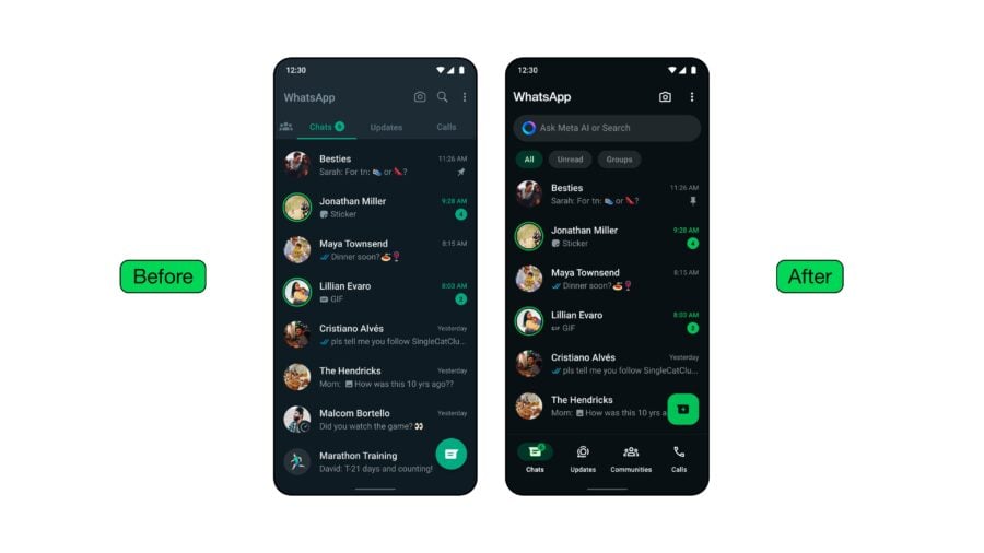 WhatsApp gets a new design on Android and iOS