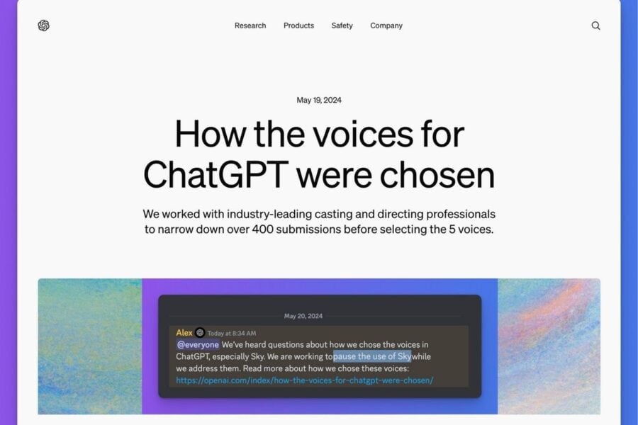 OpenAI призупиняє використання у ChatGPT голосу, як у Скарлетт Йоганссон