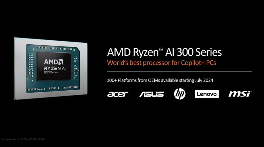 AMD пропонує мобільні процесори Ryzen AI 300: архітектура Zen 5, графіка RDNA 3.5 та NPU на 50 TOPS